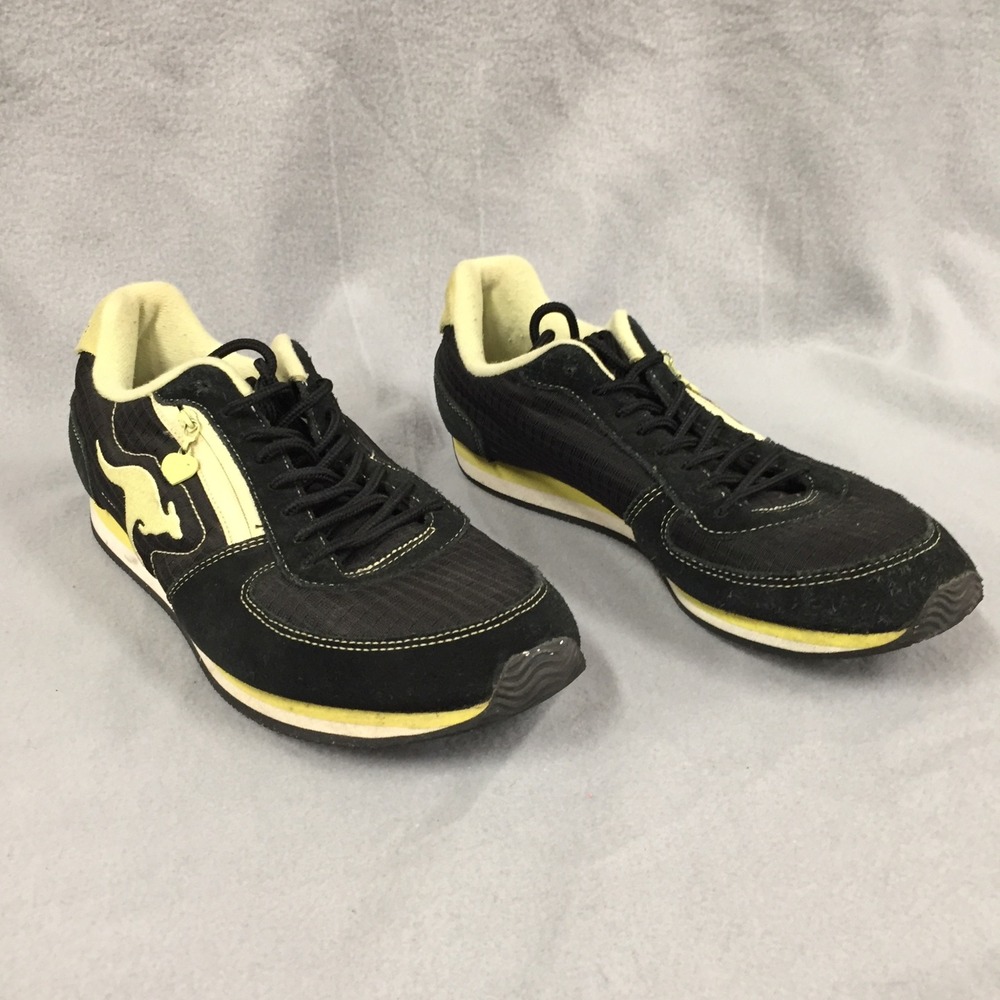KangaROOS Womens Sneakers Black Yellow Side Pocket Shoes 10 BALU0259W-2004